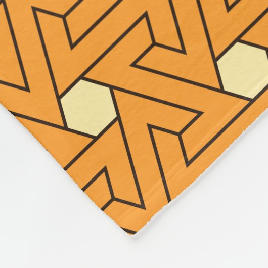 Oosters Sinaasappel Beige Driehoek Spiralen Egypti Fleece Deken (Hoek)