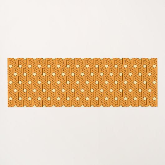 Oosters Sinaasappel Beige Driehoek Spiralen Egypti Yogamat (Achterkant (horizontaal))