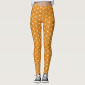 Oosters Sinaasappel Beige Hexagon Egyptisch Patroo Leggings (Voorkant)