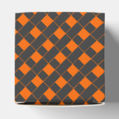 Oosters Sinaasappel grijs Japan Geometrisch geruit Bedankdoosjes (Bovenkant)