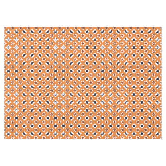 Oosters Sinaasappel Wit Rood Katazome bloemenpatro Tafelkleed (Voorkant (Horizontaal))