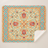 Oosters tapijt, bloemensierpatroon. sherpa deken (Voorkant (horizontaal))