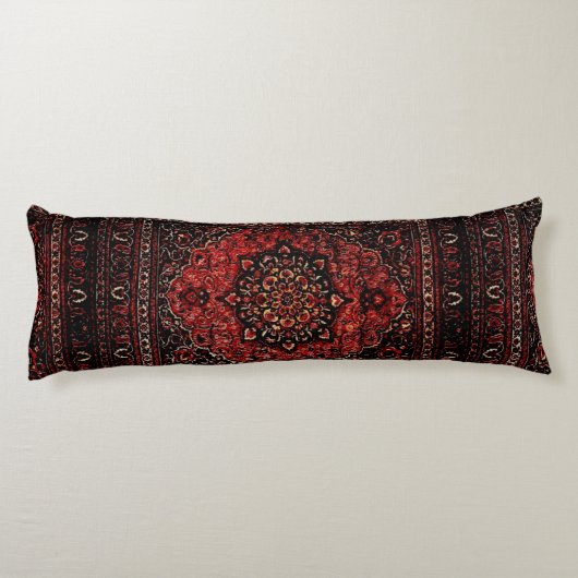 Oosters tapijt look in roos getint veld lichaamskussen (Achterkant)
