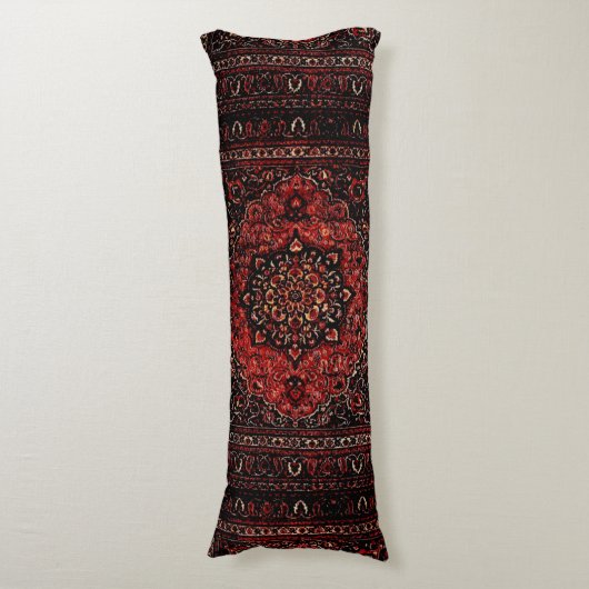 Oosters tapijt look in roos getint veld lichaamskussen (Voorkant Verticaal)