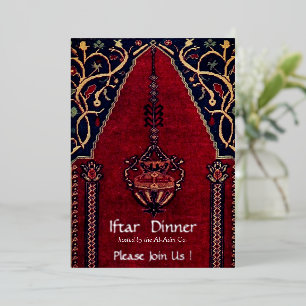 Oosters tapijt Moskee - iftar diner Folie Uitnodiging