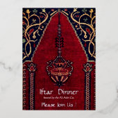 Oosters tapijt Moskee - iftar diner Folie Uitnodiging (Voorkant)