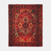 Oosters tapijtontwerp in levendig rood fleece deken (Voorkant)