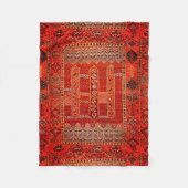 Oosters tapijtontwerp in levendige sinaasappels fleece deken (Voorkant)