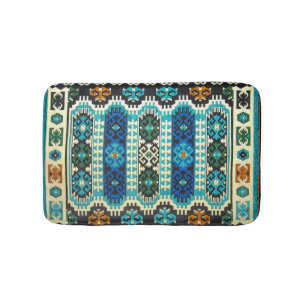 Oosters Turks Perzisch Tapijt Blauw Groen Badmat