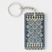 Oosters Turkse Perzische Tapijt Blauw Sleutelhanger (Voorkant)