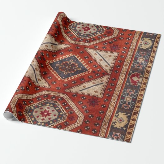 Oosters Turkse Perzische Tapijt Rood Cadeaupapier (Uitgerold)
