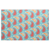 Oosters Turquoise Oranje Perzisch Paisley Patroon Stof (Fat Quarter)