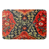 Oosters vloerkleed in blauw&sinaasappel badmat (Voorkant)