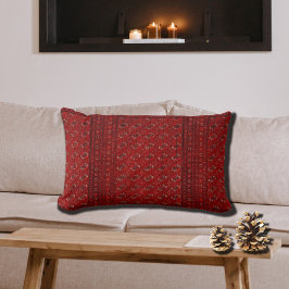 Oosters vloerkleed in rood lumbaal kussen