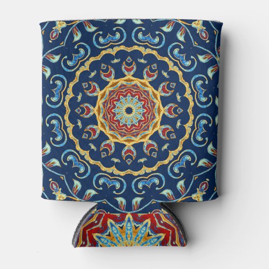 Oosters Waterverf Bloemen Mandala Tapijt Blikjeskoeler (Voorkant)