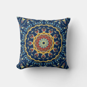 Oosters Waterverf Bloemen Mandala Tapijt Kussen