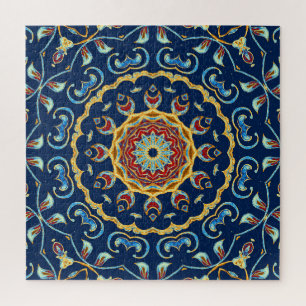Oosters Waterverf Bloemen Mandala Tapijt Legpuzzel