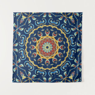Oosters Waterverf Bloemen Mandala Tapijt Wandkleed