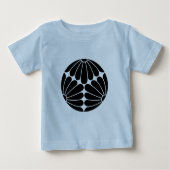 Oosters Zwart Kiku Chrysanthemum Mon Vector Kunst (Voorkant)