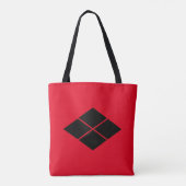 Oosters Zwart Rood Takeda Japan Mon Art Tote Bag (Achterkant)