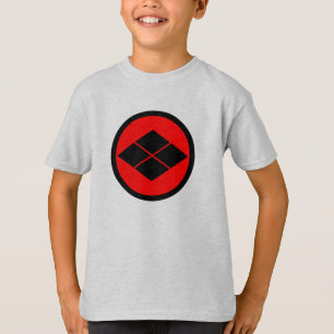 Oosters Zwart Rood Takeda Japan Mon Vector Kunst T-shirt