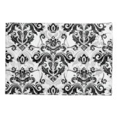 Oosters zwart & wit: klassieke textuur kussensloop (Achterkant)