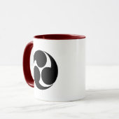 Oosters Zwart Wit Kobayakawa Japan Mon Art Mok (Voorkant links)