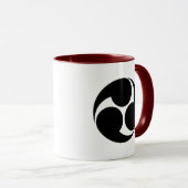 Oosters Zwart Wit Kobayakawa Japan Mon Art Mok (Voorkant rechts)