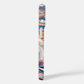 Oosterse abstracte Geisha roze bloemengolven Case-Mate iPhone Case (Achterkant / Rechts)