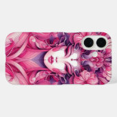 Oosterse abstracte symmetrische Geisha roze bloeme Case-Mate iPhone Case (Achterkant (horizontaal))