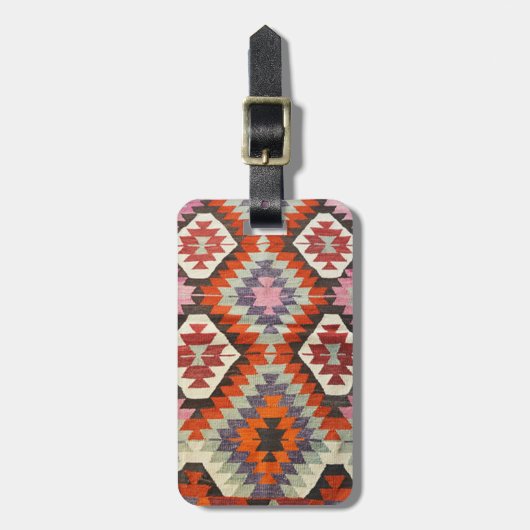 oosterse Antiek Perzische Kilim Carpet Bagagelabel (Voorkant verticaal)