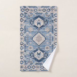 Oosterse Antieke Blauwe Kilim Vloerkleed Bad Handdoek