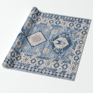 Oosterse antieke blauwe Kilim vloerkleed    Cadeaupapier