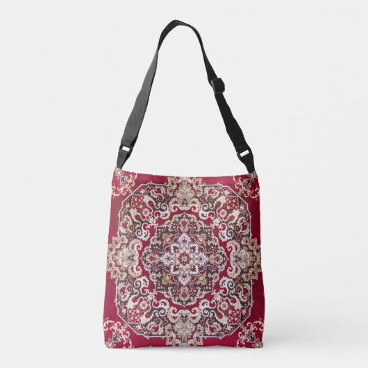 Oosterse Antieke Perzische Turkse Vloerkleed Kilim Crossbody Tas (Achterkant)
