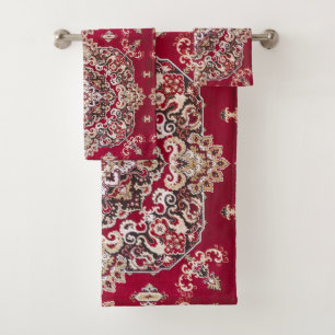 Oosterse antieke rode Perzische tapijt in vintage Bad Handdoek