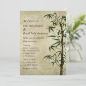 Oosterse Bamboe 1 bruiloft Kaart (Staand voorkant)