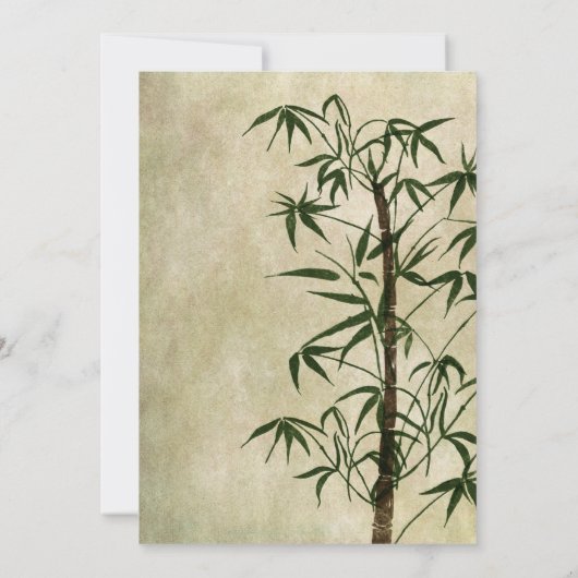 Oosterse Bamboe 1 bruiloft Kaart (Achterkant)