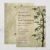 Oosterse Bamboe 1 bruiloft Kaart (Voorkant / Achterkant)