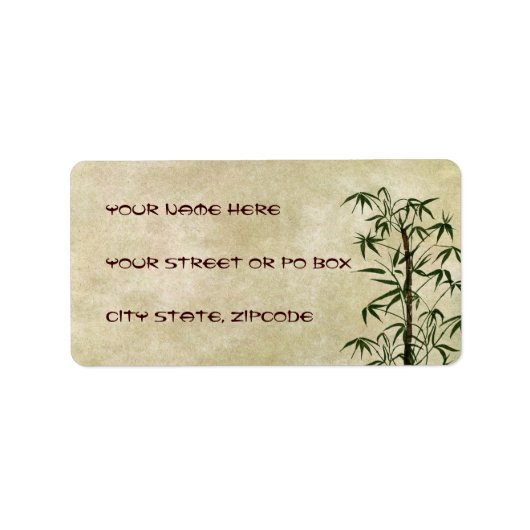 oosterse bamboe 1 etiket (Voorkant)