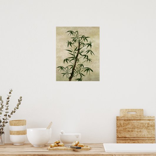  oosterse bamboe 1 poster (Keuken)