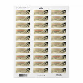 Oosterse bamboe bladeren zwart goud adreslabel etiket (Full Sheet)