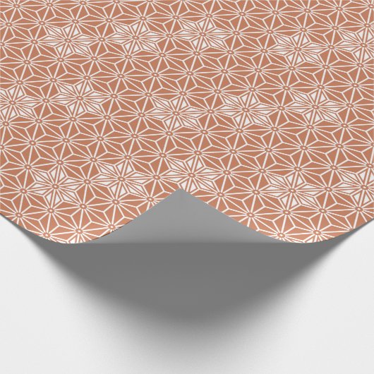 Oosterse Beige Ensyucha Star Asanoha Japan Patroon Cadeaupapier (Hoek)