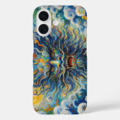 Oosterse blauwe draak Van Gogh wolken mashup Case-Mate iPhone Case (Achterkant)