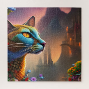 Oosterse blauwe kalicaanse wilde kat, Fantasy Legpuzzel