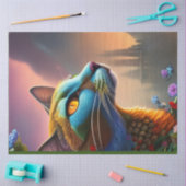 Oosterse blauwe kalicaanse wilde kat, Fantasy Tissuepapier (Craft)