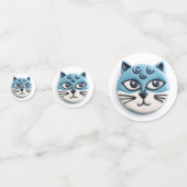 Oosterse Blauwe Kat 3D Geïnspireerd Confetti (Achterkanten)