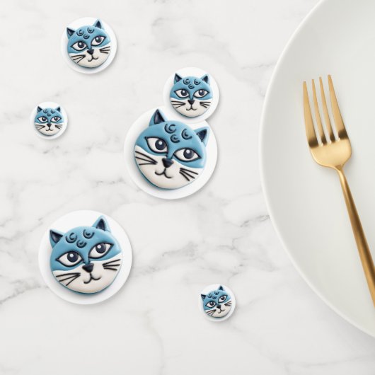 Oosterse Blauwe Kat 3D Geïnspireerd Confetti (Groep)