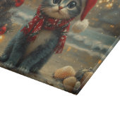 Oosterse Blauwe Kat Kerstmis Vintage Strand Snijplank (Hoek)