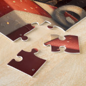 Oosterse blauwe kat met kerstcadeau open haard legpuzzel (Zijkant)