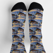 Oosterse Blauwe Katten Kerstboot Vakantie Sokken (Top)